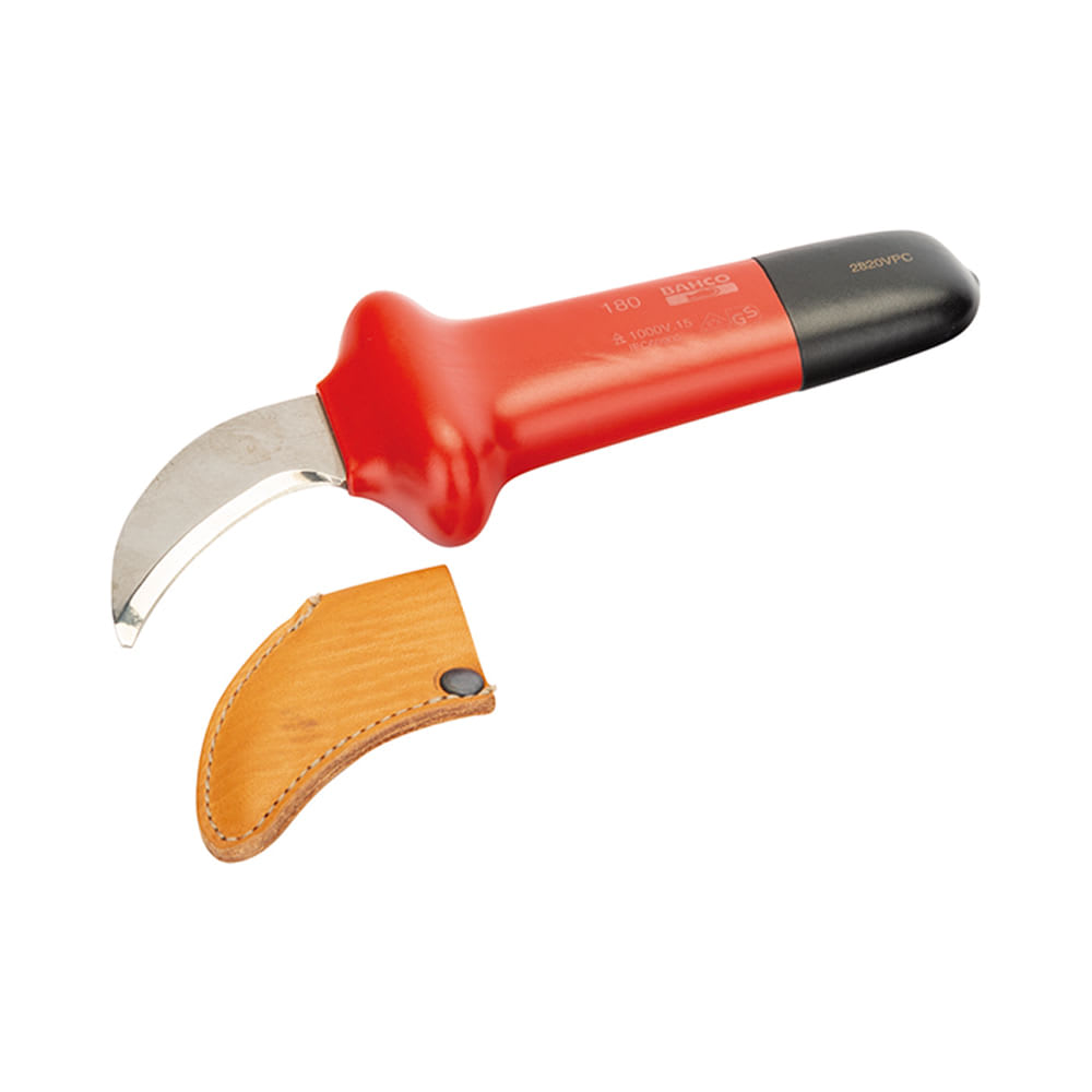 CUCHILLO PARA ELECTRICISTA CURVO 1000V BAHCO1