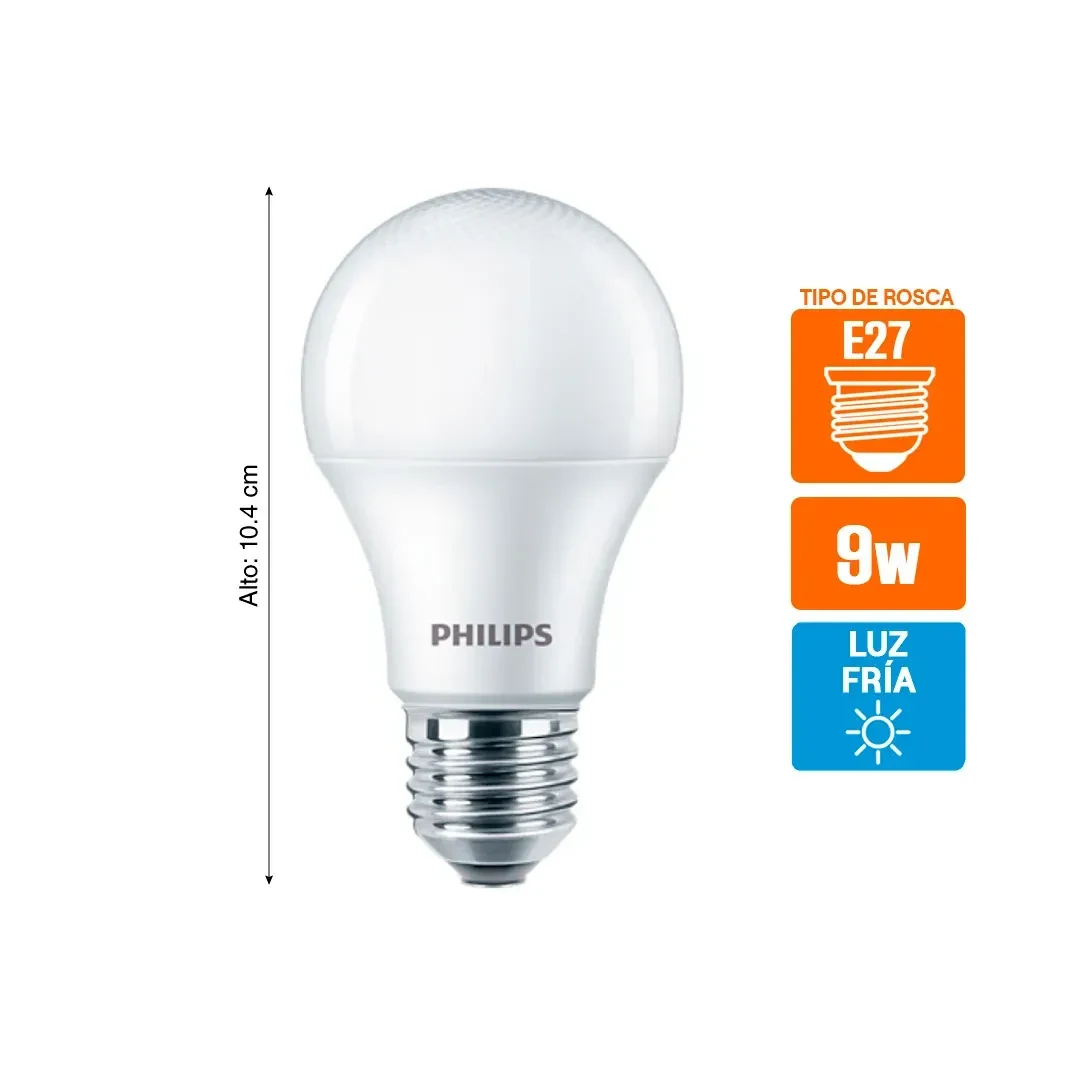 FOCO LED ESSENTIAL E27 9W LUZ FRIA PHILIPS2