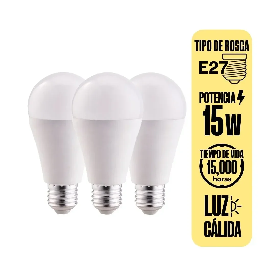 FOCO LED BULBO LC X3 15W LUZ CALIDA (PACK DE 3) ORANGE