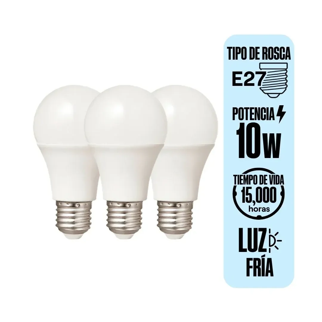 FOCO LED LUZ FRIA E27 10W X3 MODELO LF X3 ORANGE