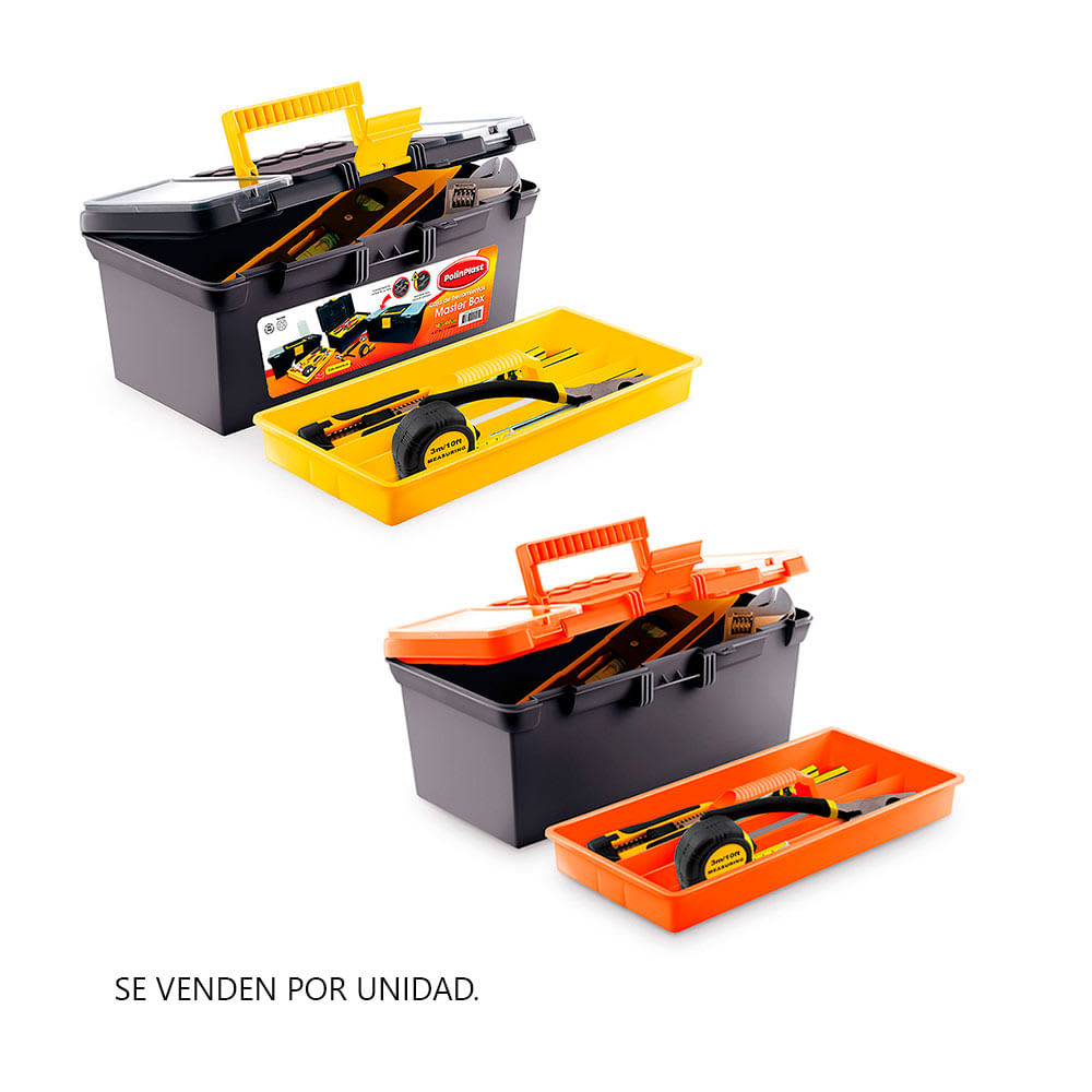 CAJA DE HERRAMIENTAS POLINPLAST MODELO X4 TRANSPARENTE DE 4 NIVELES POLINPLAST