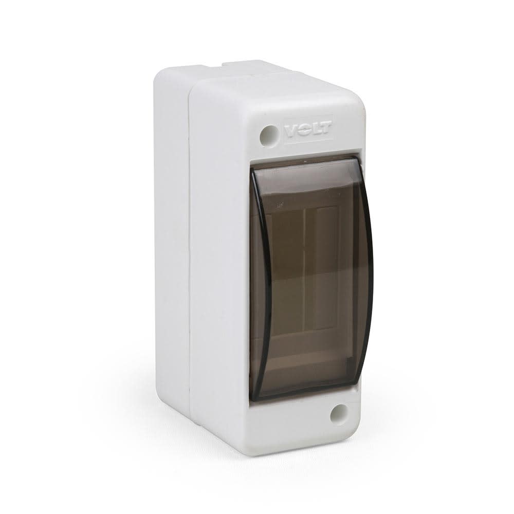 TABLERO ADOSABLE 2 POLOS CON PUERTA DE POLIESTIRENO Y POLICARBONATO TRANSPARENTE VOLT