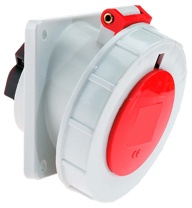 TOMA EMPOTRABLE 32A 3P+N+T 415V ROJO 6H IP67 1264 BALS