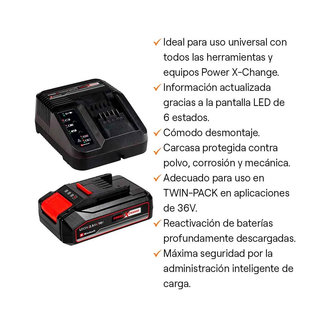 CARGADOR + BATERIA 2.5 AH 18V STARTER EINHELL11