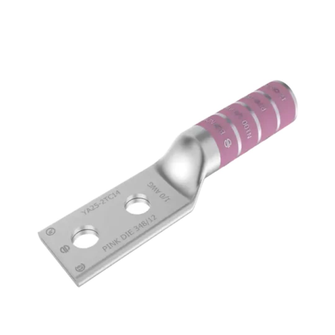 TERMINAL DE COMPRESION BARRIL LARGO CU/ES 1/0AWG 2Ø1/2'' EEH:1-3/4'' 35KV UL BURNDY1