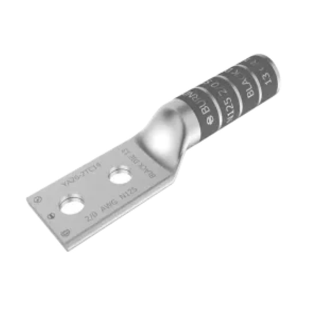 TERMINAL DE COMPRESION BARRIL LARGO CU/ES 2/0AWG 2Ø1/2'' EEH:1-3/4'' 35KV UL BURNDY