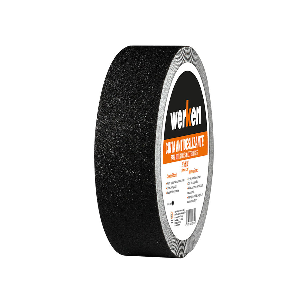 CINTA ANTIDESLIZANTE CARBURO DE SILICIO 2''X4.5M NEGRO WERKEN1