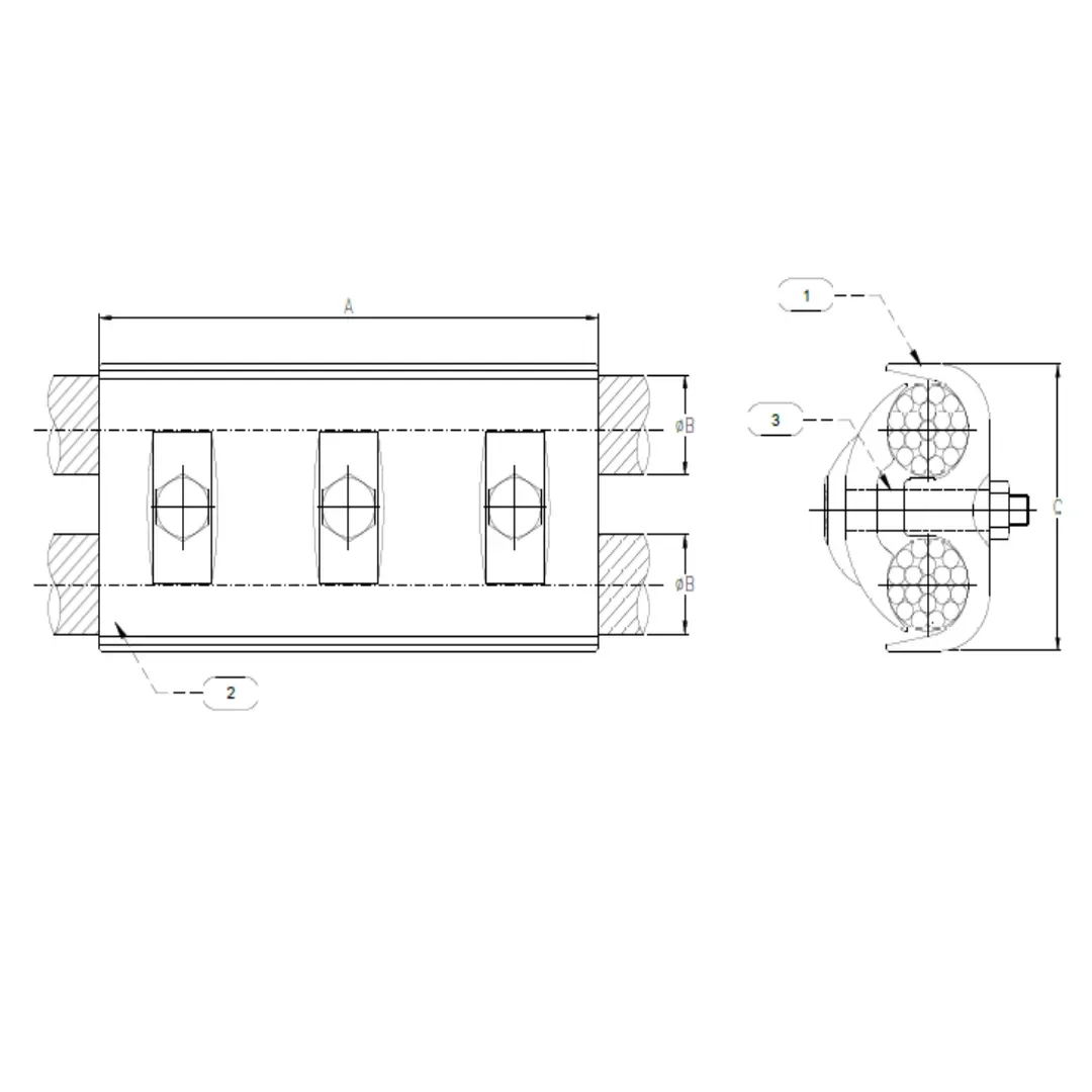 CONECTORES ANRICORONA BIFILAR CABLE-CABLE C:185-500MM MODELO 128.51 ARAGCU EI