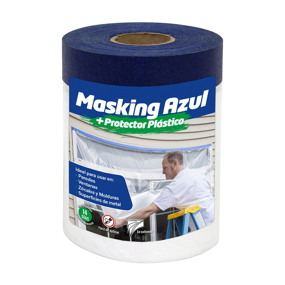 CINTA MASKING TAPE + PROTECTOR PLASTICO 55CMX33M SHURTAPE1