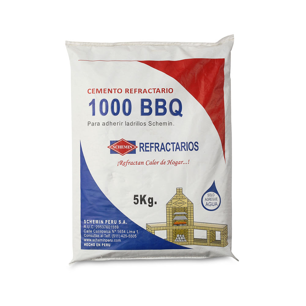 CEMENTO REFRACTARIO 1000 BBQX5 KG SCHEMIN