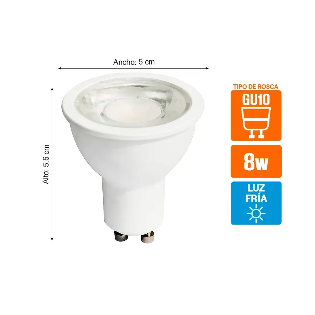 FOCO LED GU10 8W LUZ BLANCA LIGHTECH2