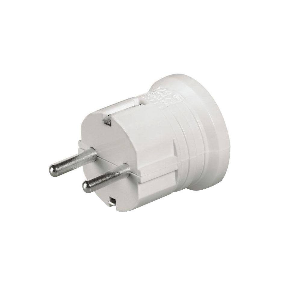 ENCHUFE SCHUKO 2X16A+T 250V (TIERRA LATERAL) SALIDA AXIAL 130.2063 SCAME