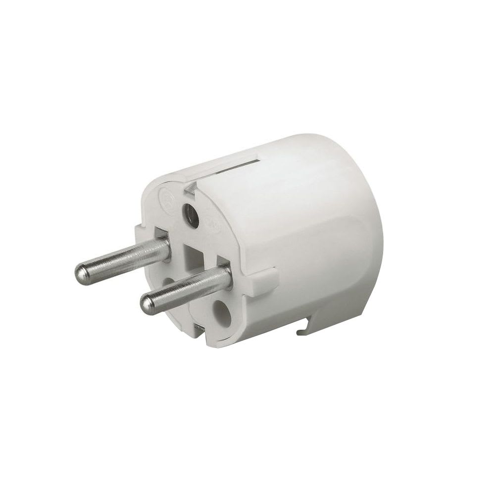 ENCHUFE SCHUKO 2X16A+T 250V (TIERRA LATERAL) SALIDA 90º 130.83 SCAME