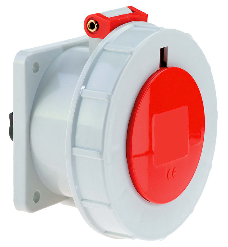 TOMA EMPOTRABLE REEFER 32A 3P+T 440V P/CONTAINERS ROJO 3H IP67 13021 BALS1