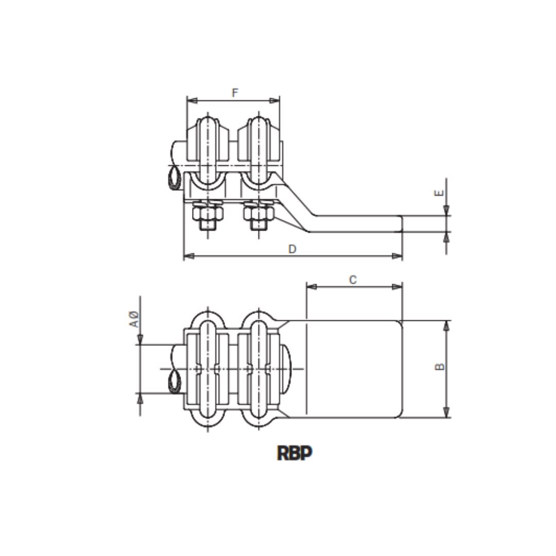 CONECTOR RECTO UNION TUBO CU A PLETINA Ø:30/50MM RBP-3033 ARAGCU AS1