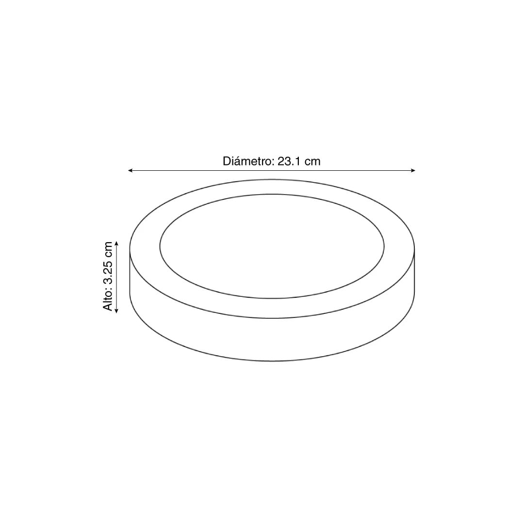 DOWNLIGHT LED ADOSADO REDONDO 18W LUZ AMARILLA LUMINIKA2