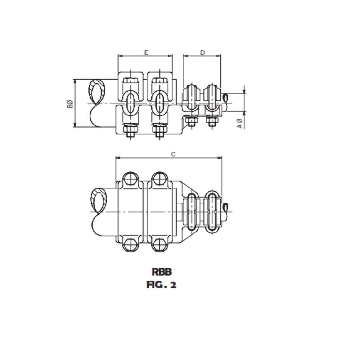 CONECTOR RECTO UNION TUBO COBRE A TUBO/BORNA COBRE Ø:40/80MM RBB-4080 ARAGCU AS