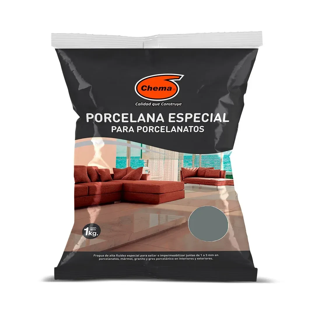 PORCELANA ESPECIAL PARA PORCELANATO GRIS X 1KG CHEMA4