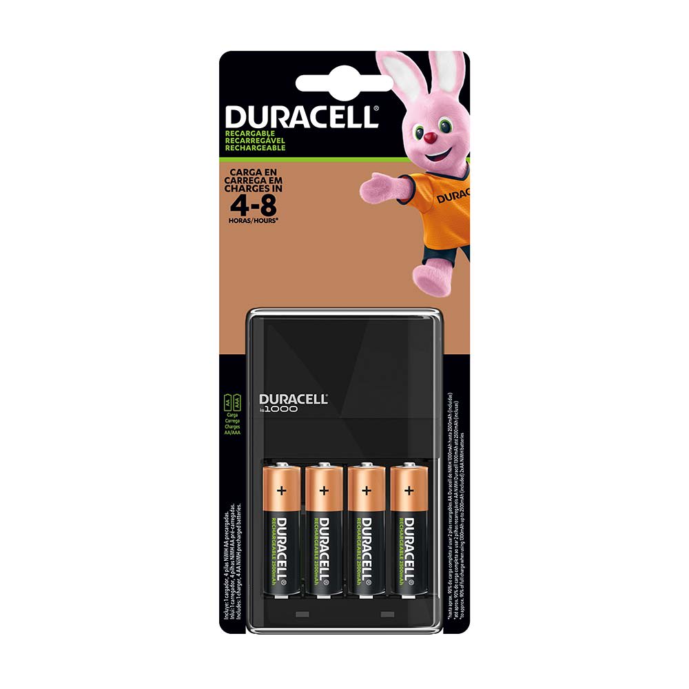 CARGADOR RECARGABLE DE PILAS AA AAA C D 9V VERDE DURACELL