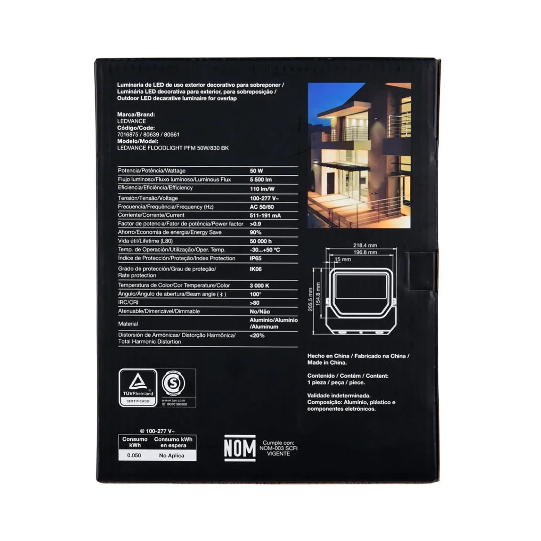 REFLECTOR LED NEGRO 50W LUZ AMARILLA LEDVANCE4