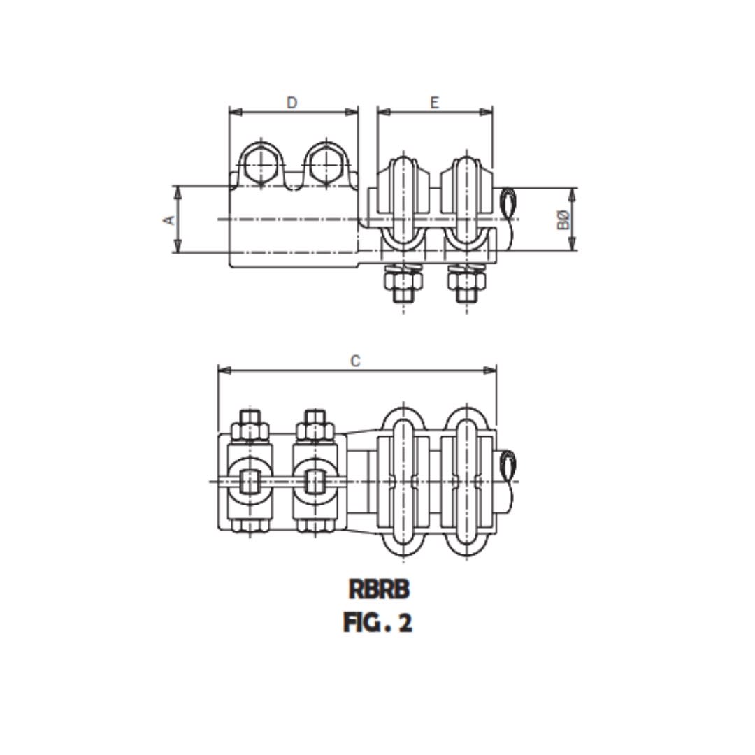 CONECTOR RECTO BORNA ROSCADA CU A TUBO CU Ø:M-30/20MM RBRB-M3020 ARAGCU AS