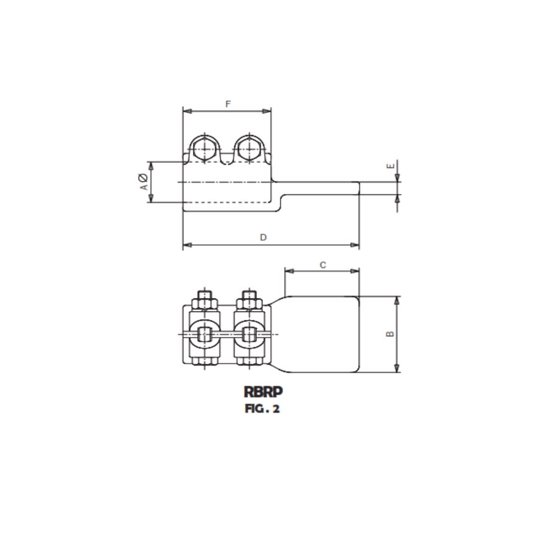 CONECTOR RECTO UNION BORNA ROSCADA A PLETINA CU Ø:M-30/80MM RBRP-M3055 ARAGCU AS