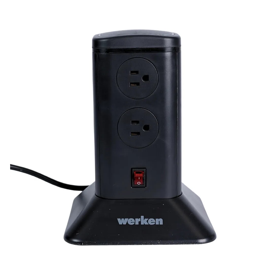TORRE SUPRESOR DE PICOS 8 TOMAS 6 USB NEGRA WERKEN10
