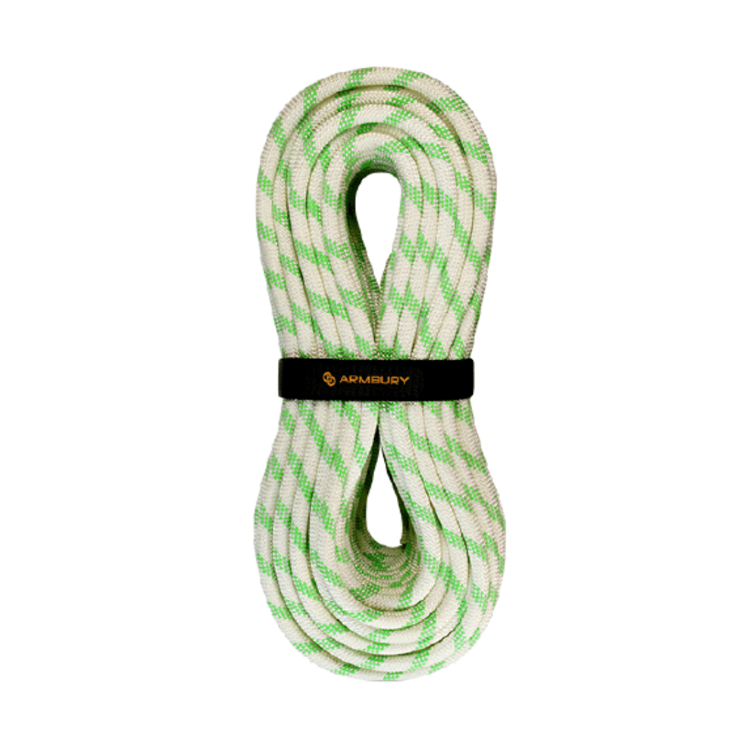 CUERDA SEMI ESTATICA 12MM BLANCO VERDE NEON (PRESENTACION MAX 400MTS) 38 kN CE EN 1891 S12 ARMBURY1