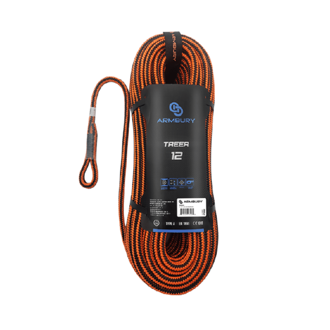 CUERDA SEMI ESTATICA 12MM X 35M NARANJA NEGRO ARBORISMO (TERMINAL TEJIDO MANUAL) 36 kN CE EN1891 TREER 12 4112691 ARMBURY1