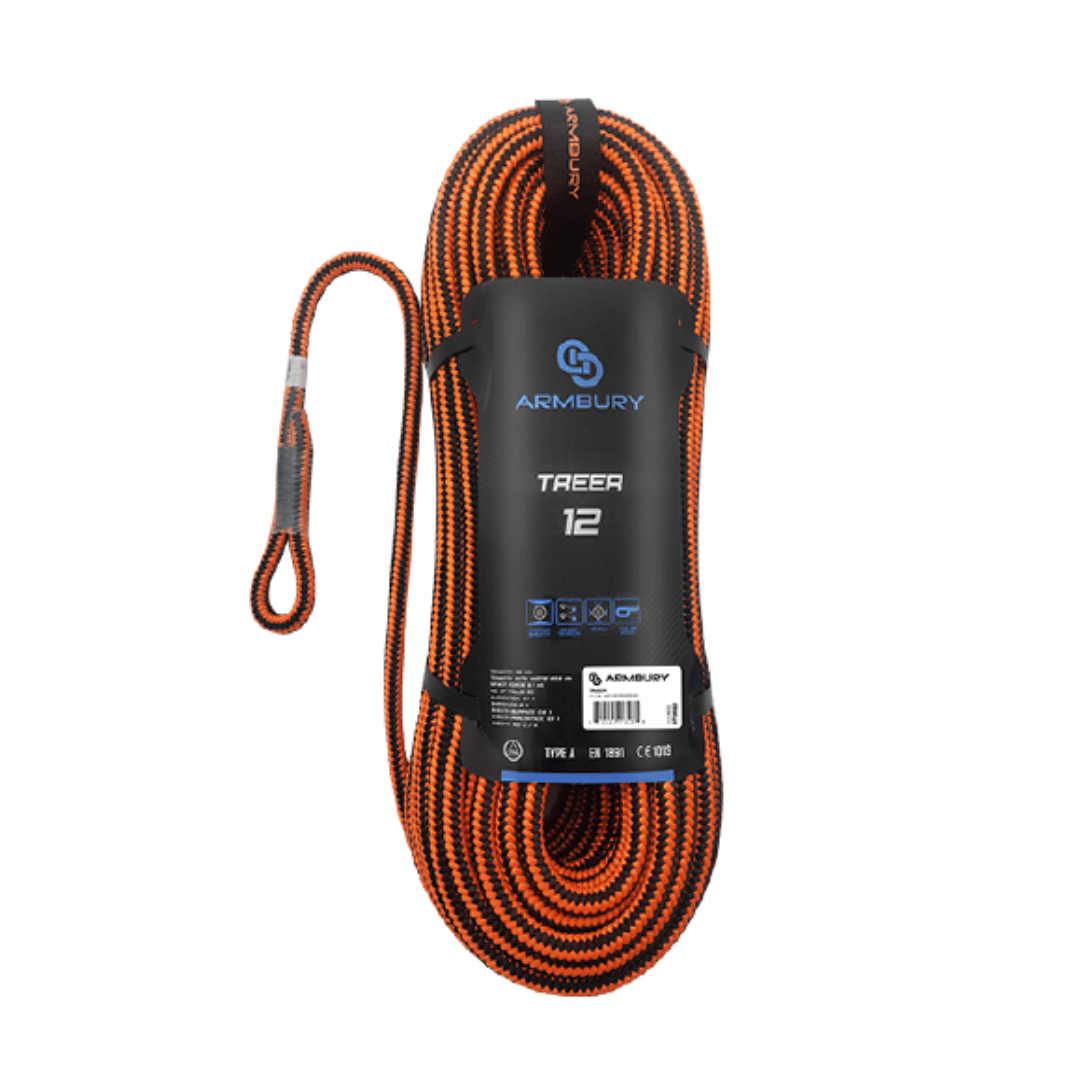 CUERDA SEMI ESTATICA 12MM X 45M NARANJA NEGRO ARBORISMO (TERMINAL TEJIDO MANUAL) 36 kN CE EN1891 TREER 12 4112692 ARMBURY