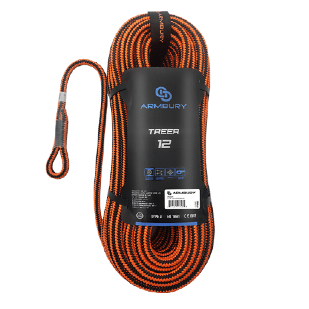 CUERDA SEMI ESTATICA 12MM NARANJA NEGRO ARBORISMO (TERMINAL TEJIDO MANUAL PRESENTACION MAX 183MTS) 36 kN CE EN 1891 TREER 12 4112694 ARMBURY1