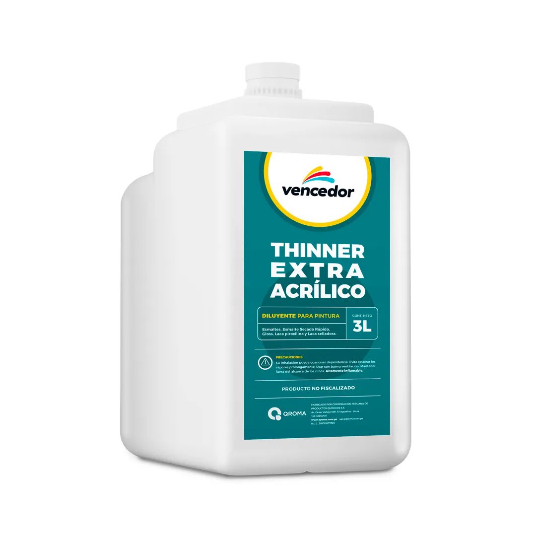 THINNER ACRILICO 3 LITROS VENCEDOR