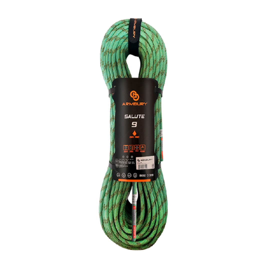 CUERDA DINAMICA 9MM X 60M AZUL AMARILLO NEGRO 9 kN CE EN 892 SALUTE 9 4111335 ARMBURY