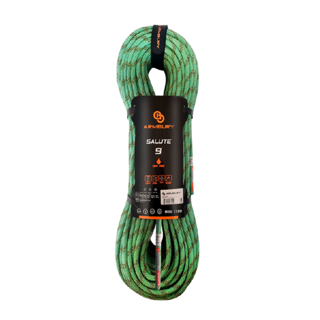 CUERDA DINAMICA 9MM X 80M AZUL AMARILLO NEGRO 9 kN CE EN 892 SALUTE 9 4111337 ARMBURY