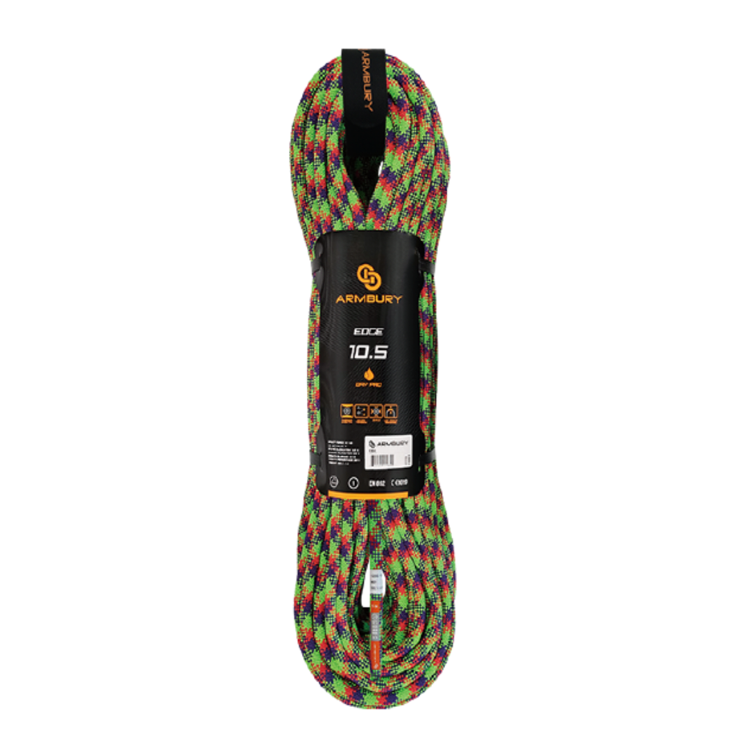 CUERDA DINAMICA 10.5MM ROJO MORADO VERDE NEON (PRESENTACION MAX 200MTS) 9.1 kN CE EN 892 EDGE 10.5 4111739 ARMBURY