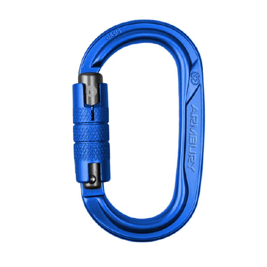 MOSQUETON ERGONOMICO OVAL ALUMINIO VERDE TRIPLE SEGURO AUTOMATICO 31 kNCE EN 12275 EN 362 OASIS OVAL TRIPLE 4131434 ARMBURY1