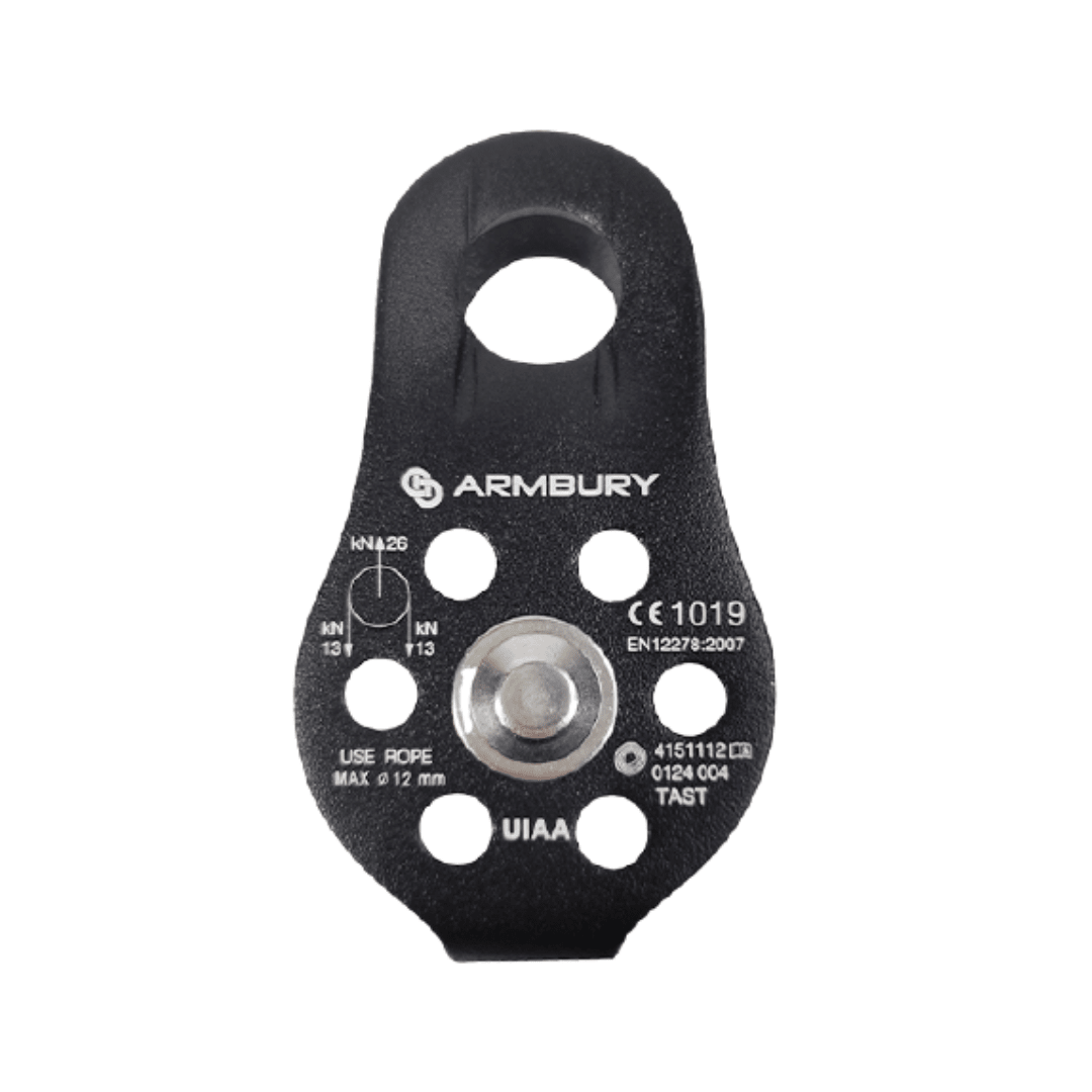 POLEA SIMPLE FIJA ALUMINIO 12MM NEGRO 26 kN CE EN 12278 TAST FIXED BLACK 4151112 ARMBURY1