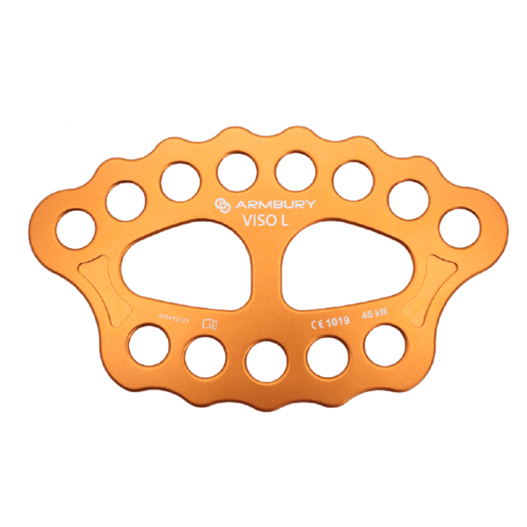 PLACA MULTIANCLAJE X8 ALUMINIO TALLA L NARANJA 45 kN CE RIGGING PLATE VISO 4154131 ARMBURY