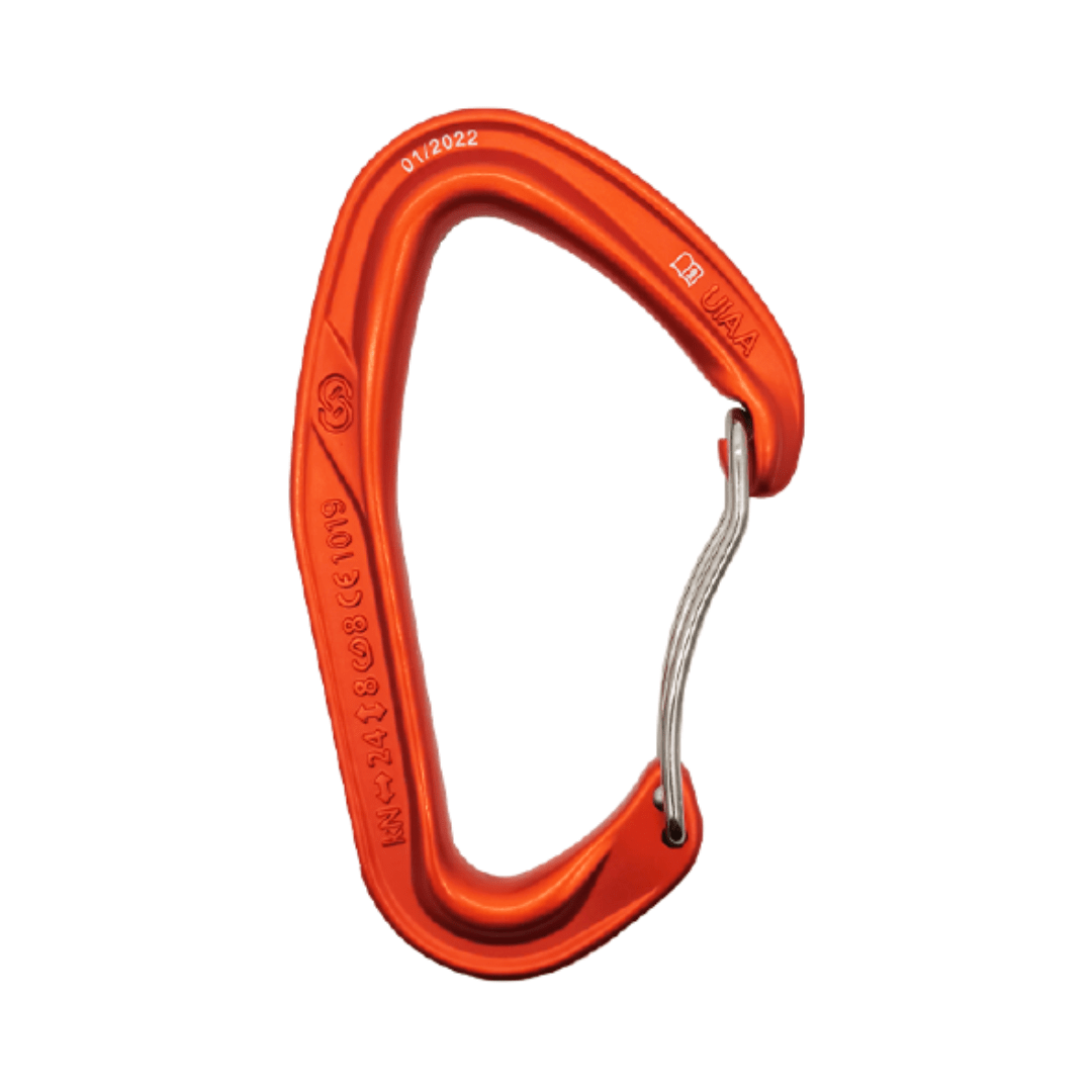 MOSQUETON ERGONOMICO ALUMINIO NARANJA SEGURO SIMPLE AUTOMATICO 24 kN CE EN 12275 ACE WIRE 4131160 ARMBURY