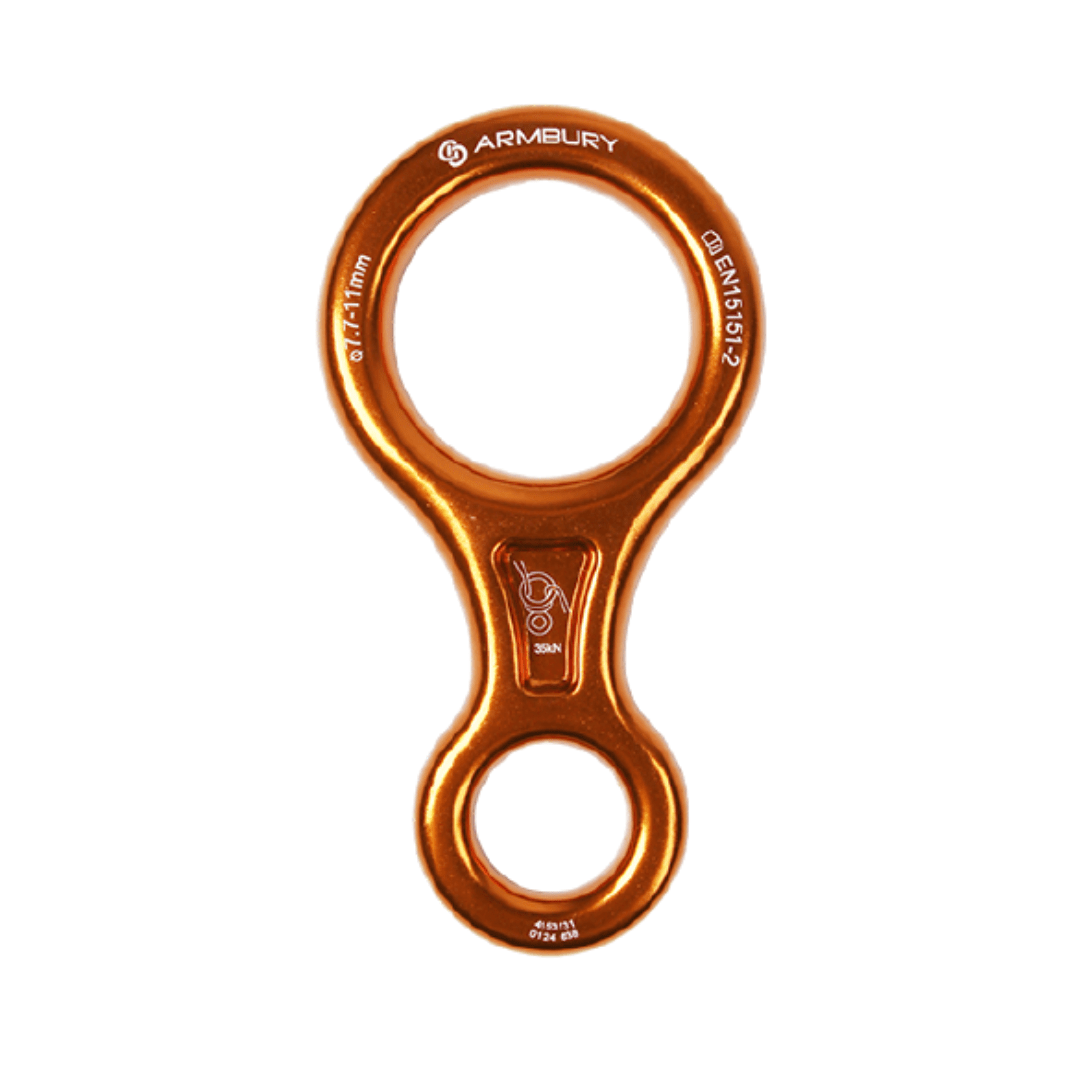 DESCENSOR TIPO OCHO ALUMINIO NARANJA 35 kN EN 15151 2 FIGURE 8 ORANGE 4153131 ARMBURY