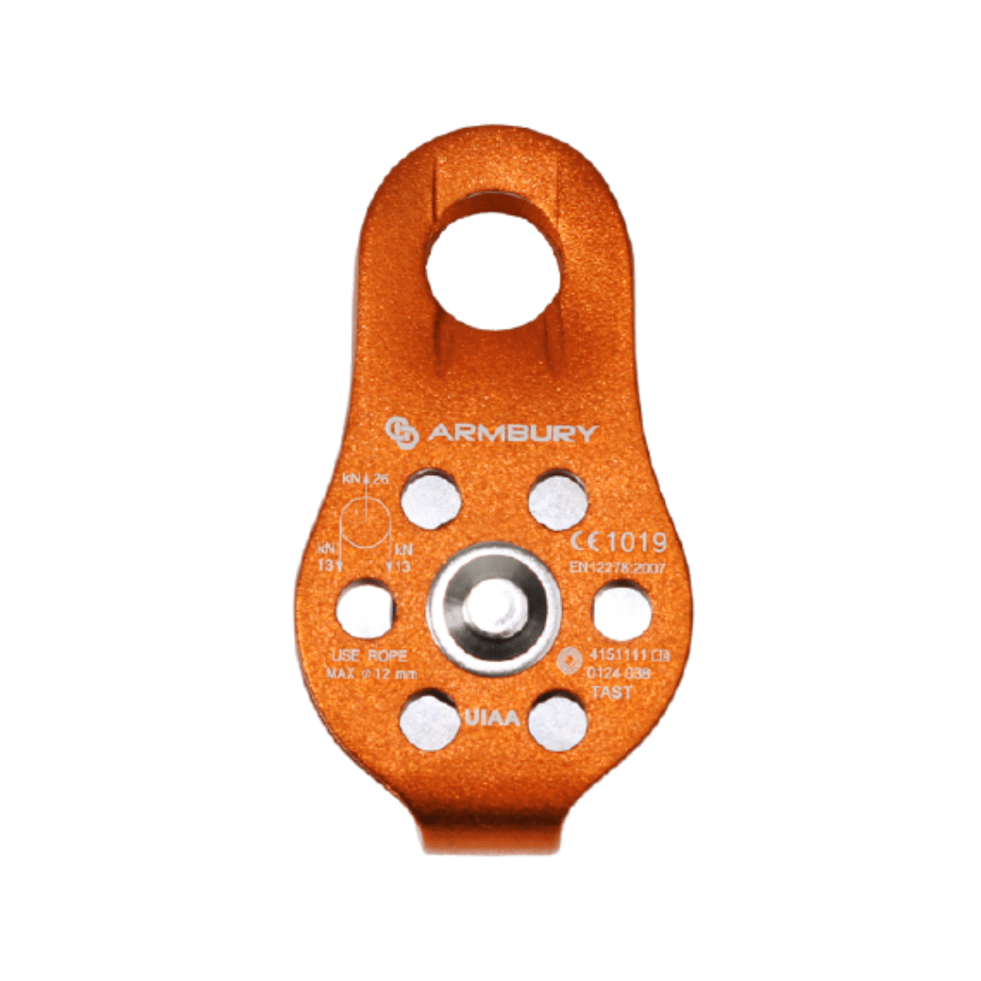 POLEA SIMPLE FIJA ALUMINIO 12MM NARANJA 26 kN CE EN 12278 TAST FIXED ORANGE 4151111 ARMBURY1