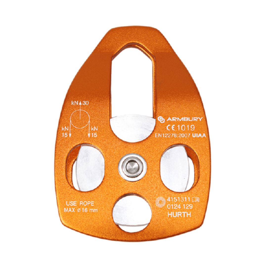 POLEA SIMPLE MOVIL REFORZADA ALUMINIO 16MM NARANJA 30 kN CE EN 12278 HURTH MOBILE ORANGE 4151311 ARMBURY1