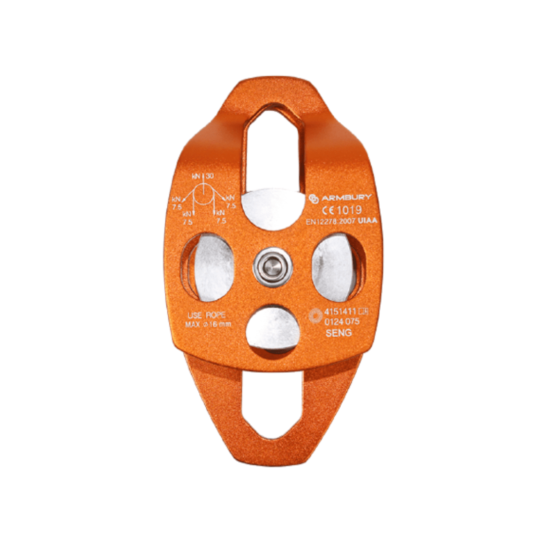 POLEA DOBLE MOVIL ALUMINIO 16MM NARANJA 30 kN CE EN 12278 SENG MOBILE ORANGE 4151411 ARMBURY1