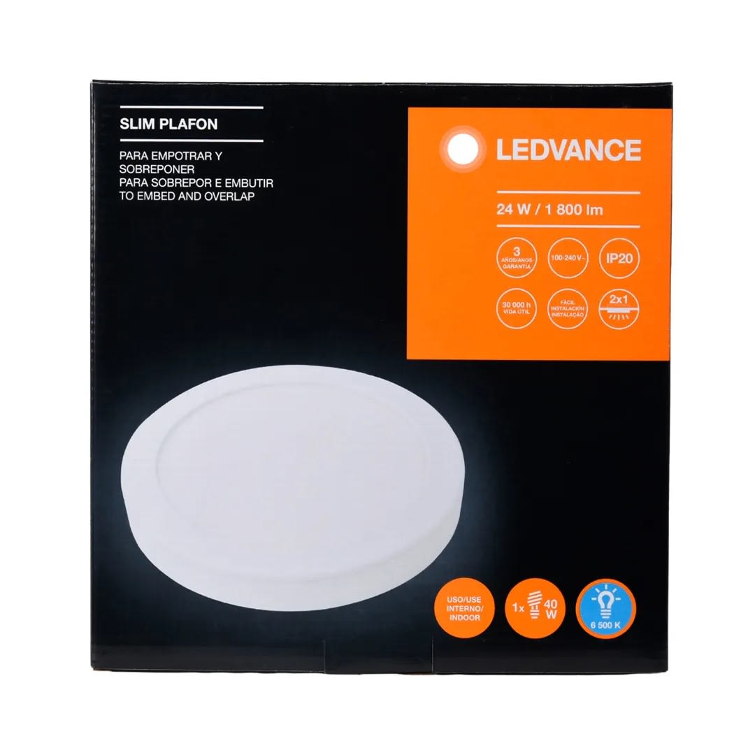DOWNLIGHT REDONDO 2 EN 1 LUZ BLANCA 24W POLICARBONATO LEDVANCE3