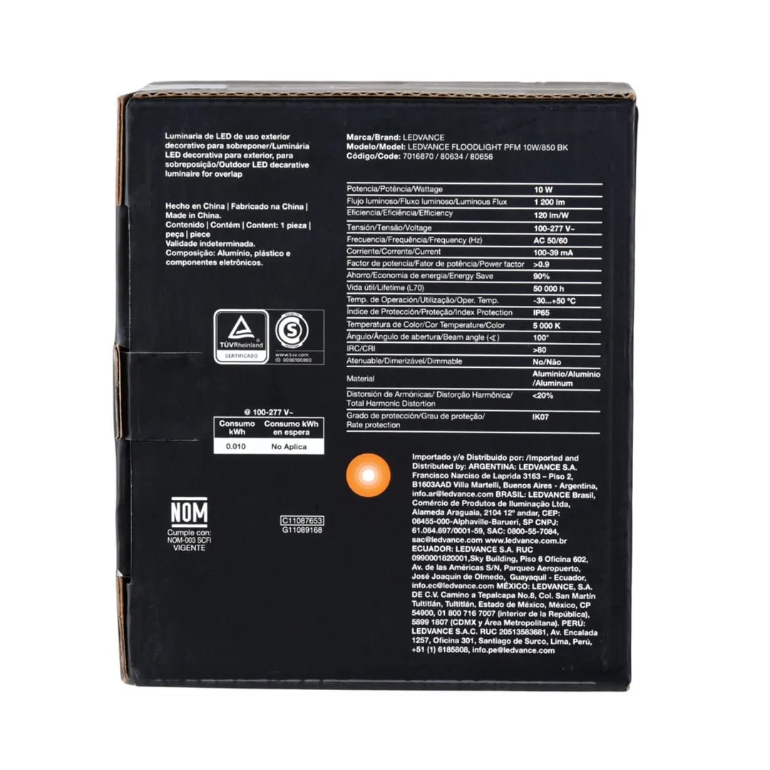 REFLECTOR LED NEGRO 10W LUZ BLANCA LEDVANCE4
