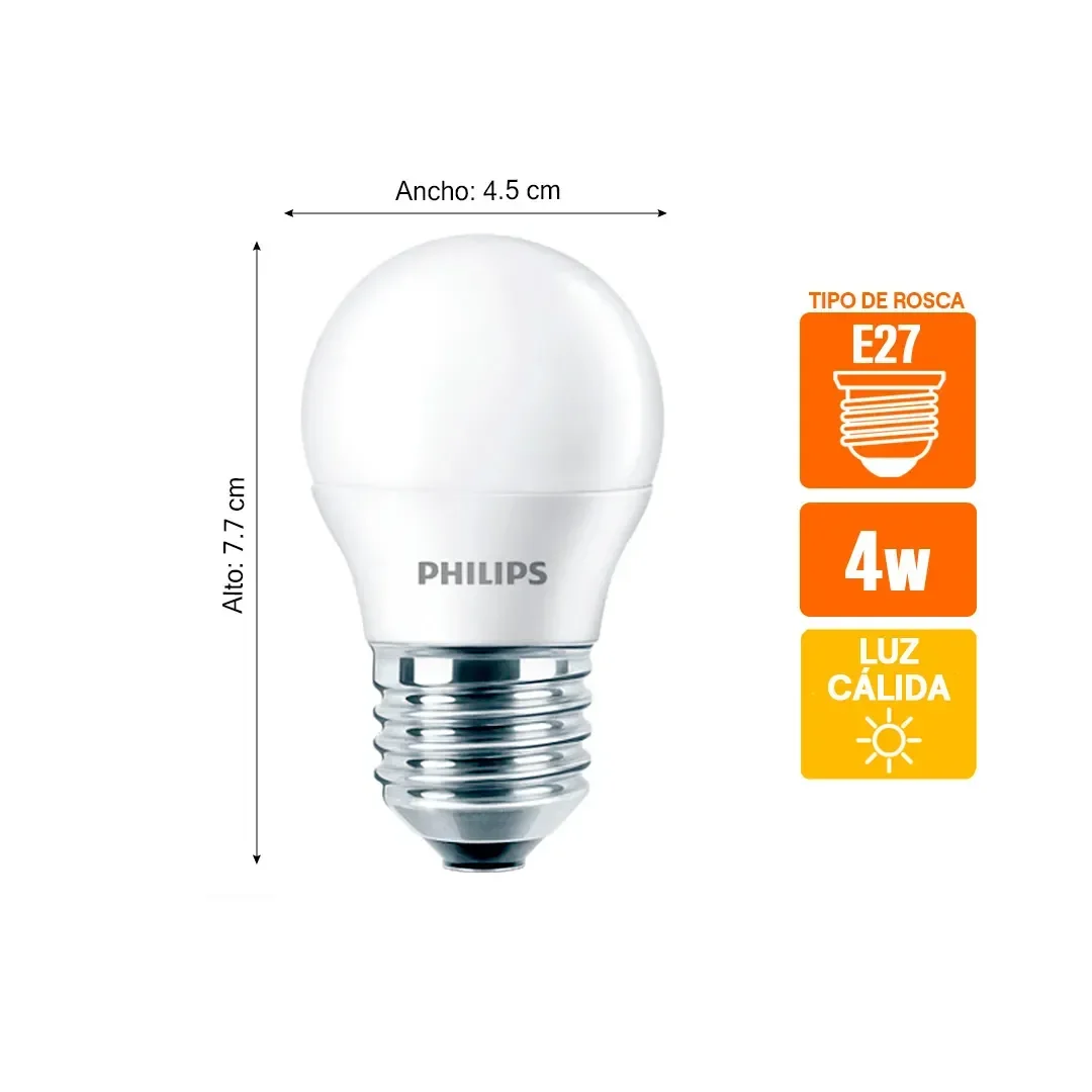 FOCO LED ECOHOME E27 4W LUZ CALIDA PHILIPS2