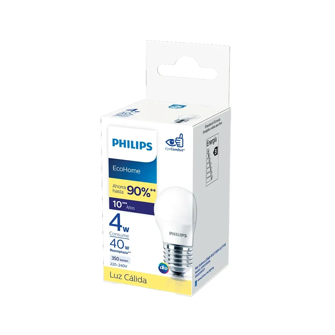 FOCO LED ECOHOME E27 4W LUZ CALIDA PHILIPS3