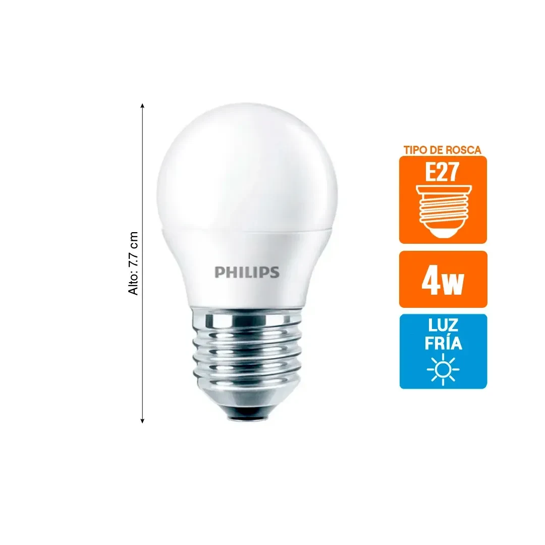 FOCO LED ECOHOME E27 4W LUZ FRIA PHILIPS2