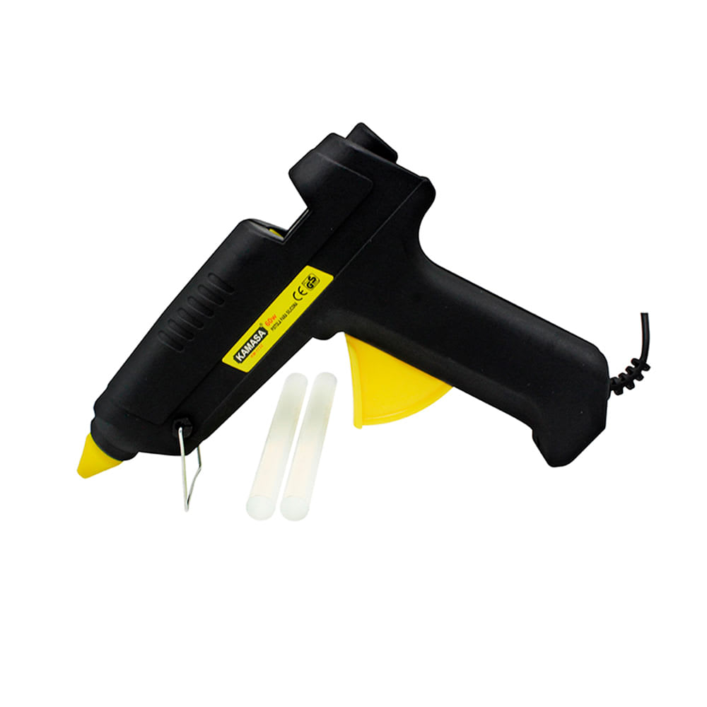 PISTOLA DE SILICONA KAMASA 60 W EN NEGRO