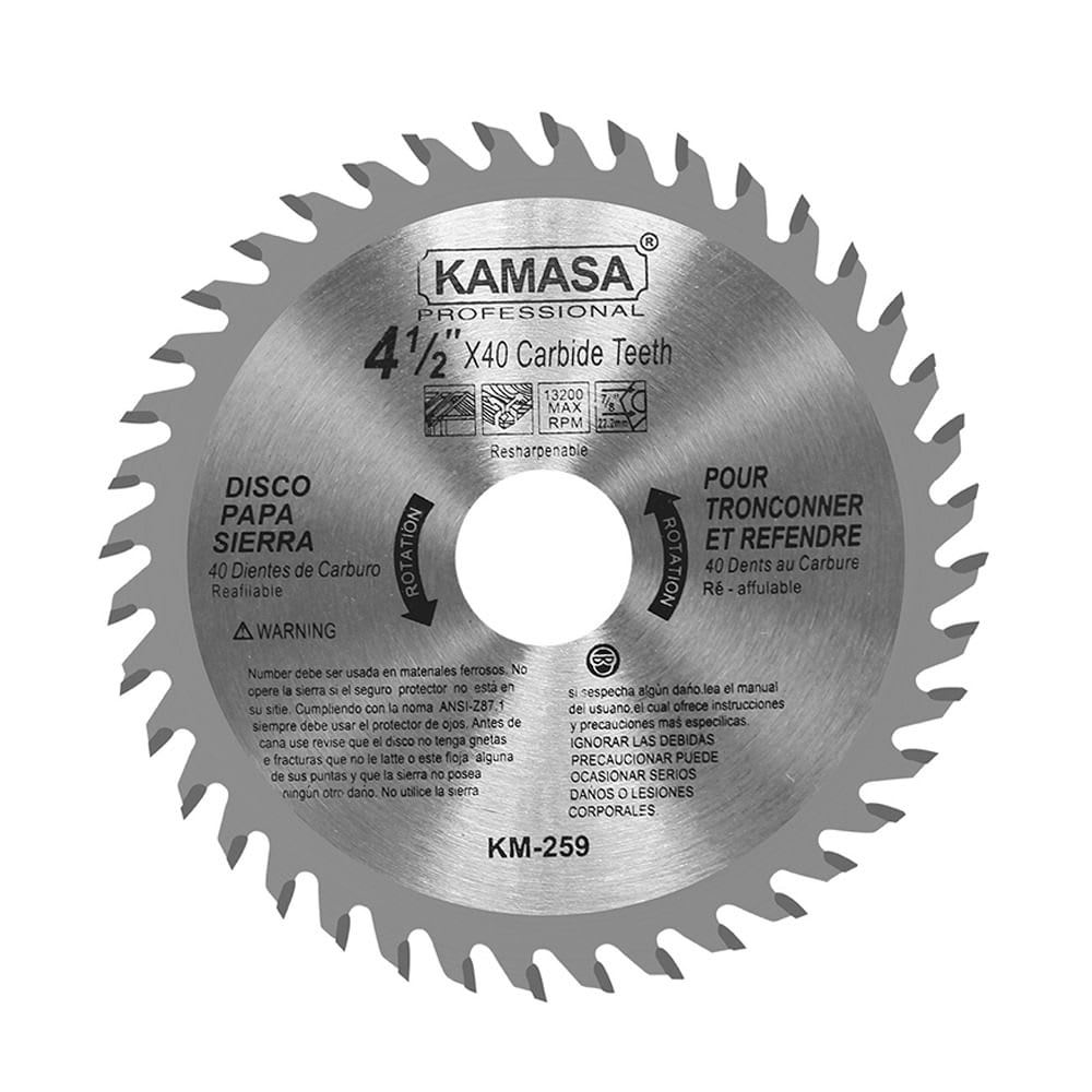 DISCO DE CORTE 4.5''X40T DE ACERO KAMASA